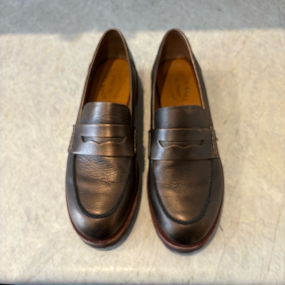 Kork-Ease Dark Brown Leather Slip-On Loafers